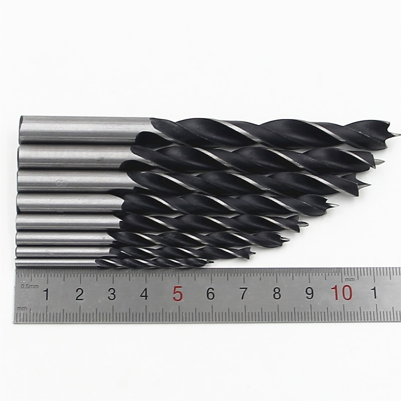 8PCS 3 Flute Wood Drill Bits Set 3mm-10mm For Woodworking Metal Power Tools Wood Drilling High Quality Twisted Drill2
