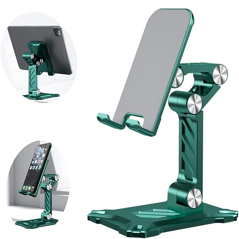 Cell Phone Stand Desktop Alloy Foldable Cell Phone Stand Angle Height Adjustable Phone Holder Compatible with 4.7-13