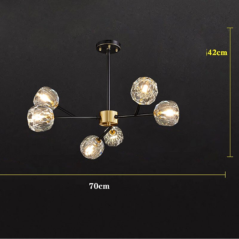 70/78 cm Chandelier LED Crystal Copper Pendant Light Modern Dining Room Living Room 220-240V3