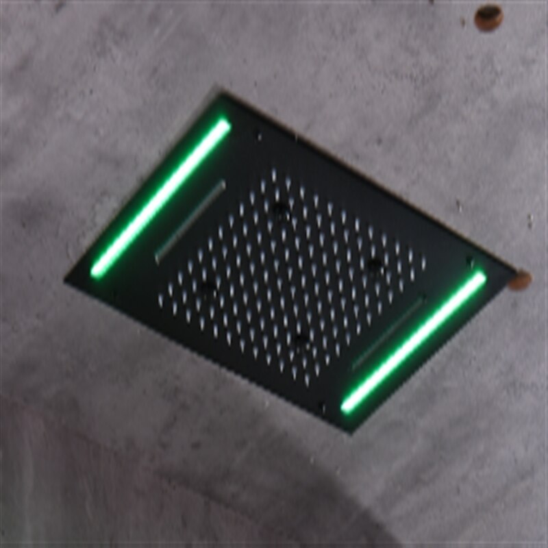 Shower Faucet,500*360 Matte Black Bathroom Faucet Rain Shower Complete with Multi-color LED Stainless Steel Shower Head Ceiling Mounted Ti-PVD Feature - Design / Rainfall Shower Head System2