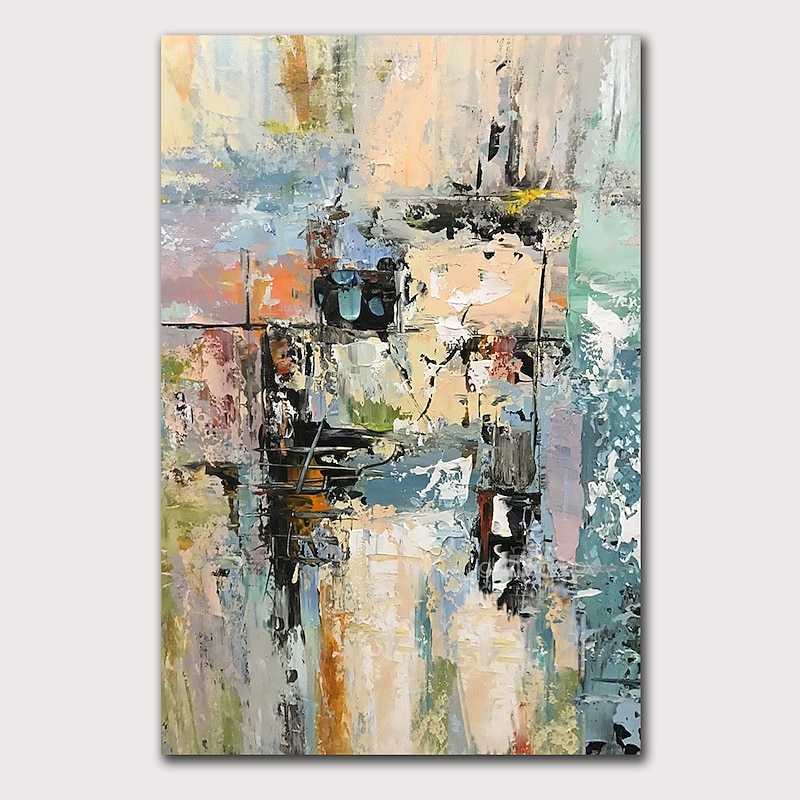 Oil Painting Hand Painted Horizontal Panoramic Abstract Landscape Modern Rolled Canvas (No Frame)3