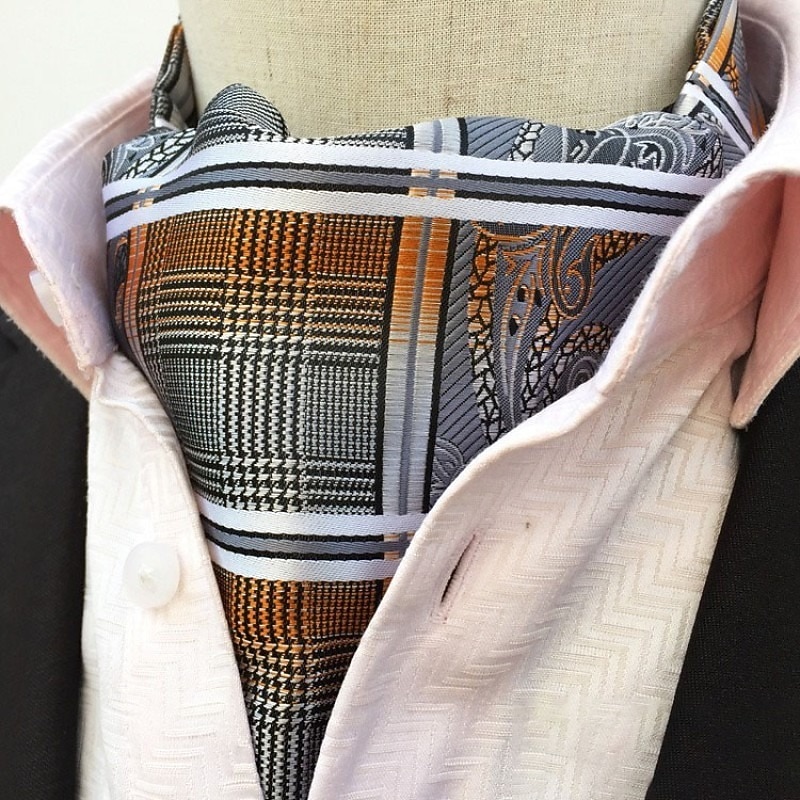 Men's Ties Cravat Ascot Work Wedding Gentleman Striped Jacquard2