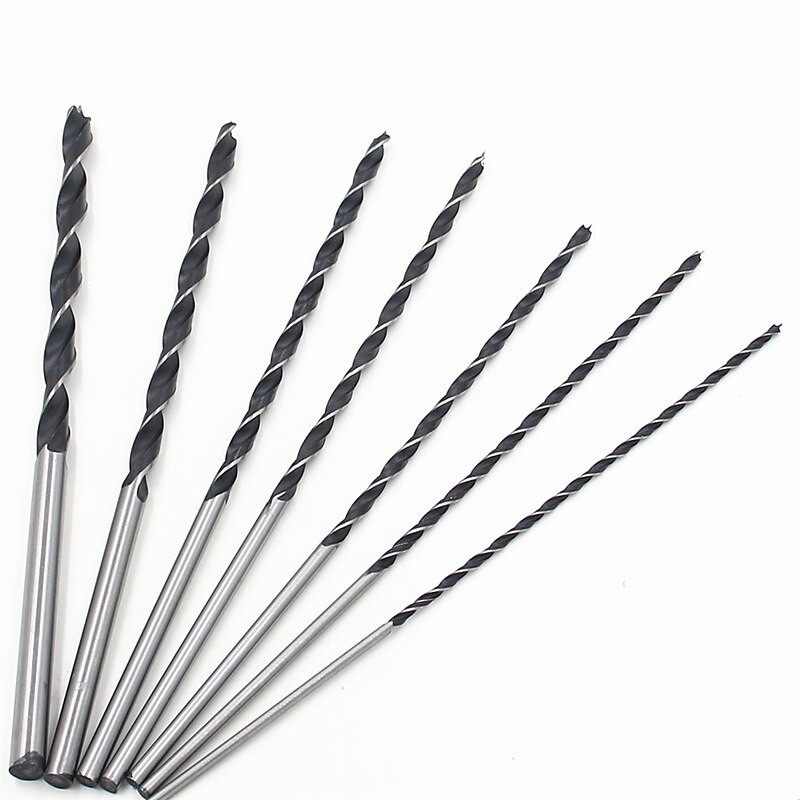 7PCS 3 Flute Wood Drill Bits Set 4mm-12mm 12 Inch Brad Point Twist Drill Bits Set 300mm Long Carpentry Wood Drilling Tools3