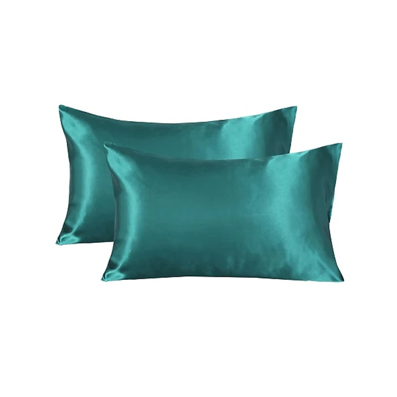 Satin Pillowcase for Hair and Skin 2 Pack Silky Satin Pillow Cases No Zipper Pillow Covers with Envelope Closure Suit 13