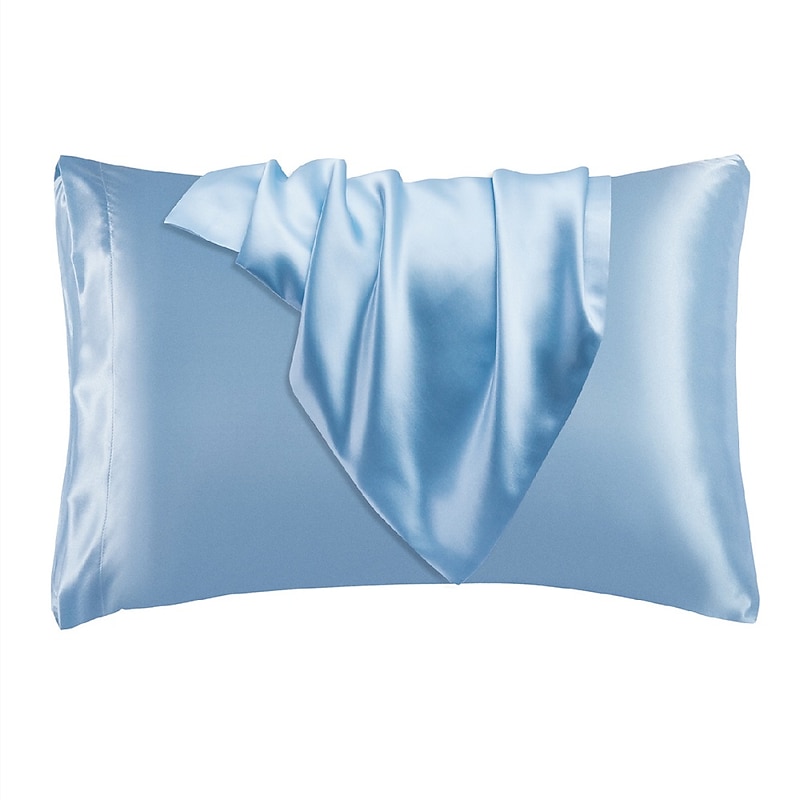 Satin Pillowcase for Hair and Skin 2 Pack Silky Satin Pillow Cases No Zipper Pillow Covers with Envelope Closure Suit 8