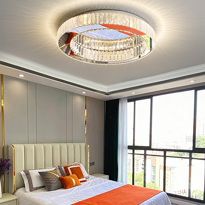 60 cm Unique Design Ceiling Light LED Chandelier Crystal Chrome Modern Living Room Dining Room Bedroom 220-240V4