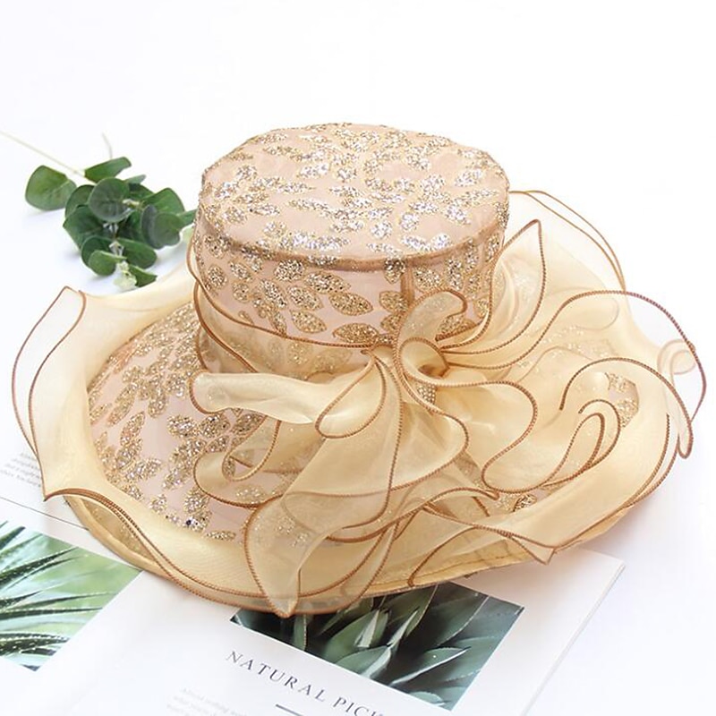 Vintage Style Elegant Organza Hats with Appliques / Flower / Pure Color 1 PC Casual / Holiday / Melbourne Cup Headpiece dress to impress Hats Race Day Dress4