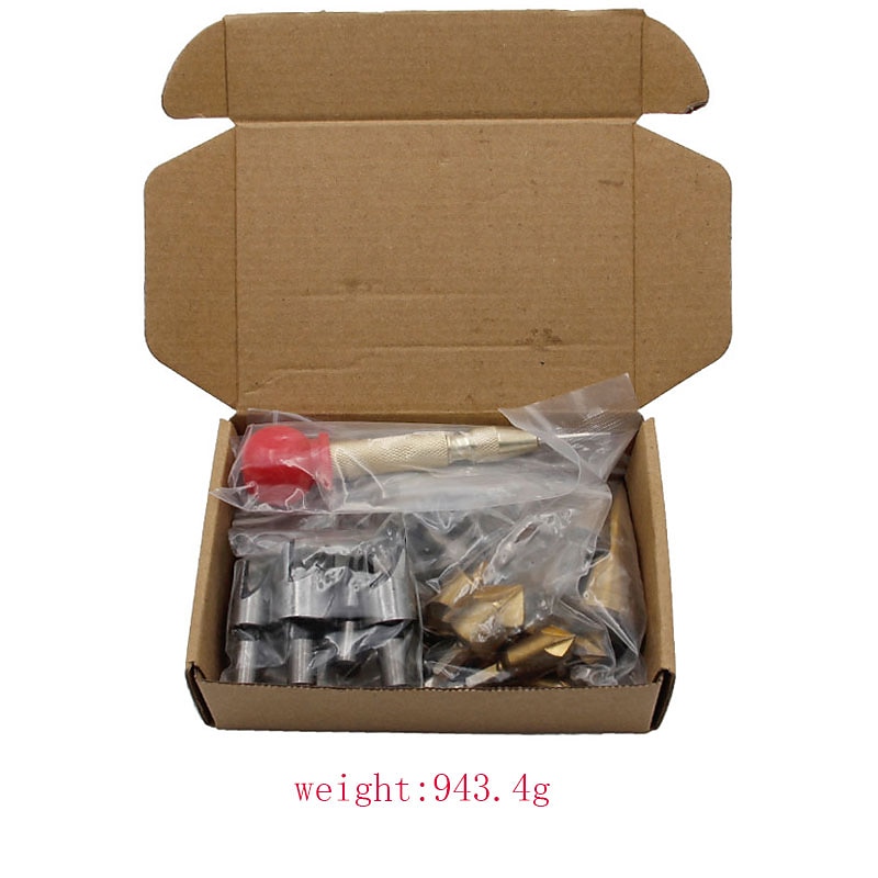 26 PC Set Step Drill Woodworking Drilling DIY Countersink Bits Cork Drill Center Punch Set3