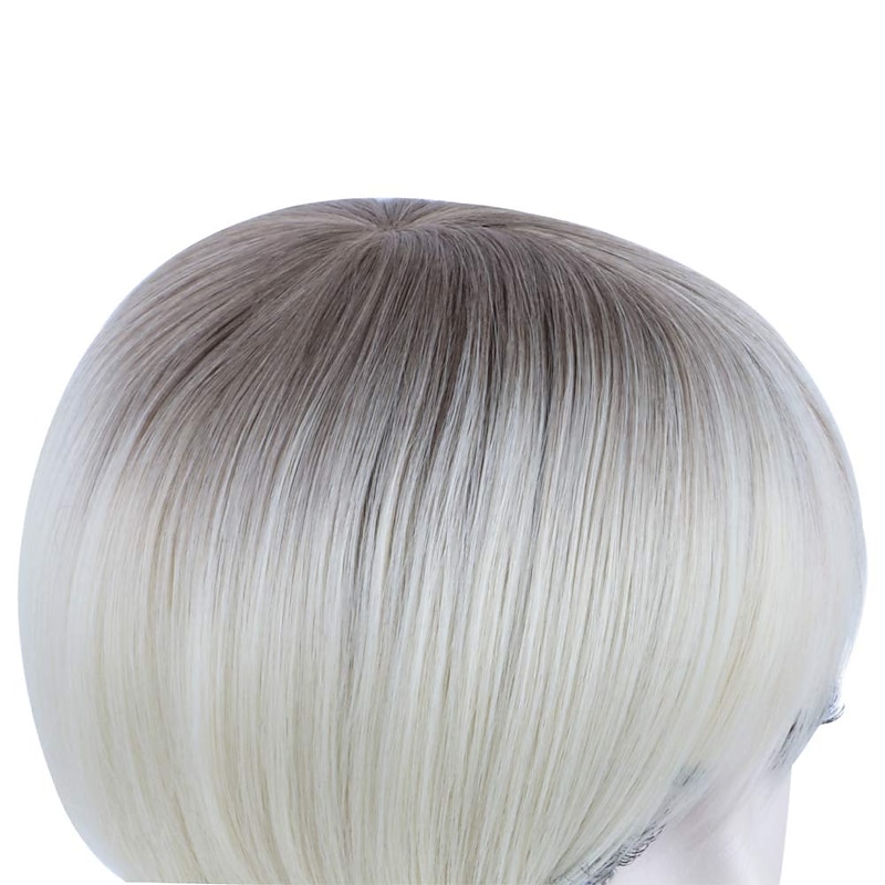 Synthetic Wig Straight Pixie Cut Wig Short  Synthetic Hair Women's Party Fashion Silver Wigs4
