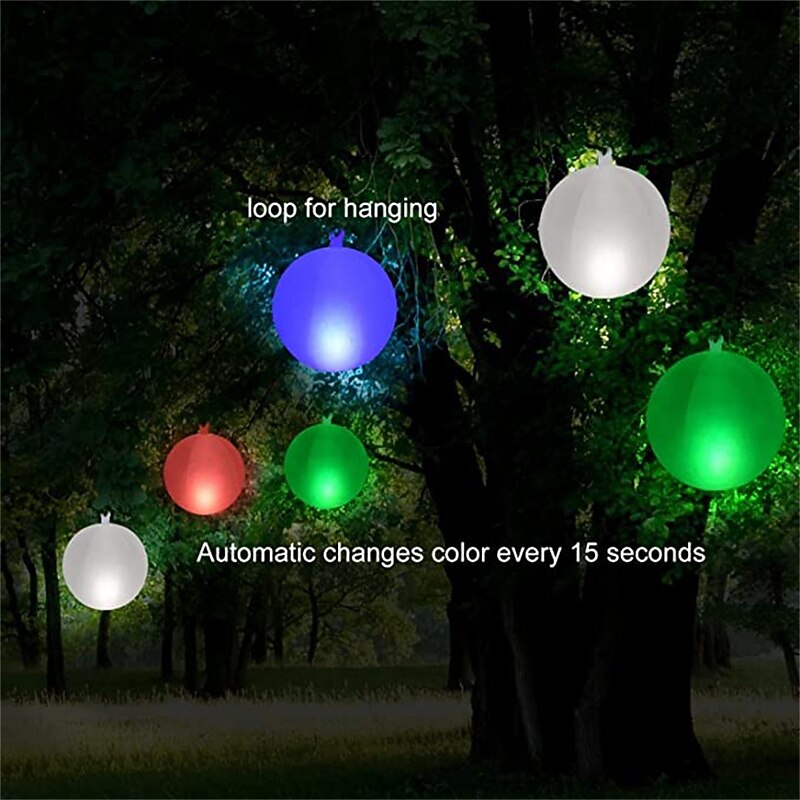 2pcs Solar Floating Pool Lights Outdoor Solar Garden Light Inflatable Floating Ball Light Waterproof Color Changing LED Night Lamp4