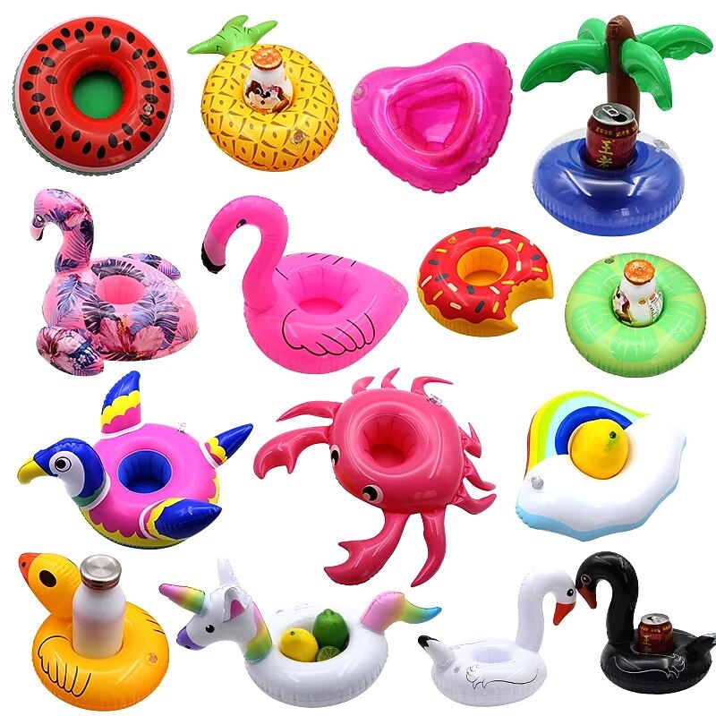 8 pcs Inflatable Cup Holder Unicorn Flamingo Drink Holder Swimming Pool Float Bathing Pool Toy Party Decoration Bar Coasters,Inflatable for Pool2