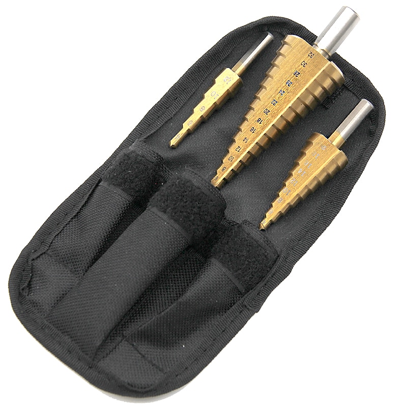 4241 Step Drill Bits 4-32mm 4-20mm 4-12mm Perforator HSS Titanium Coated Straight Flute New