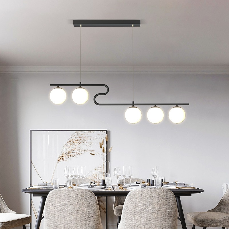 100 cm Cluster Design Line Design Pendant Light LED Metal Electroplated Painted Finishes Black Nordic Style 220-240V4