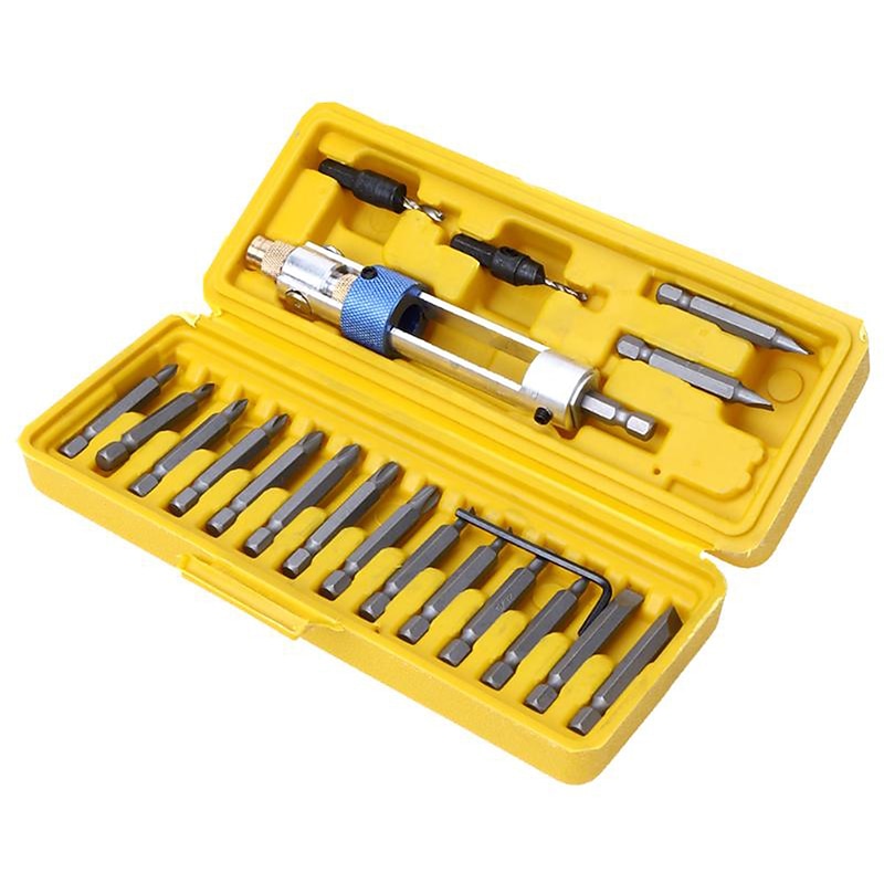 20PC HSS Drill Bit Set Woodworking Countersunk Drilling Screwdriver Conversion Set
