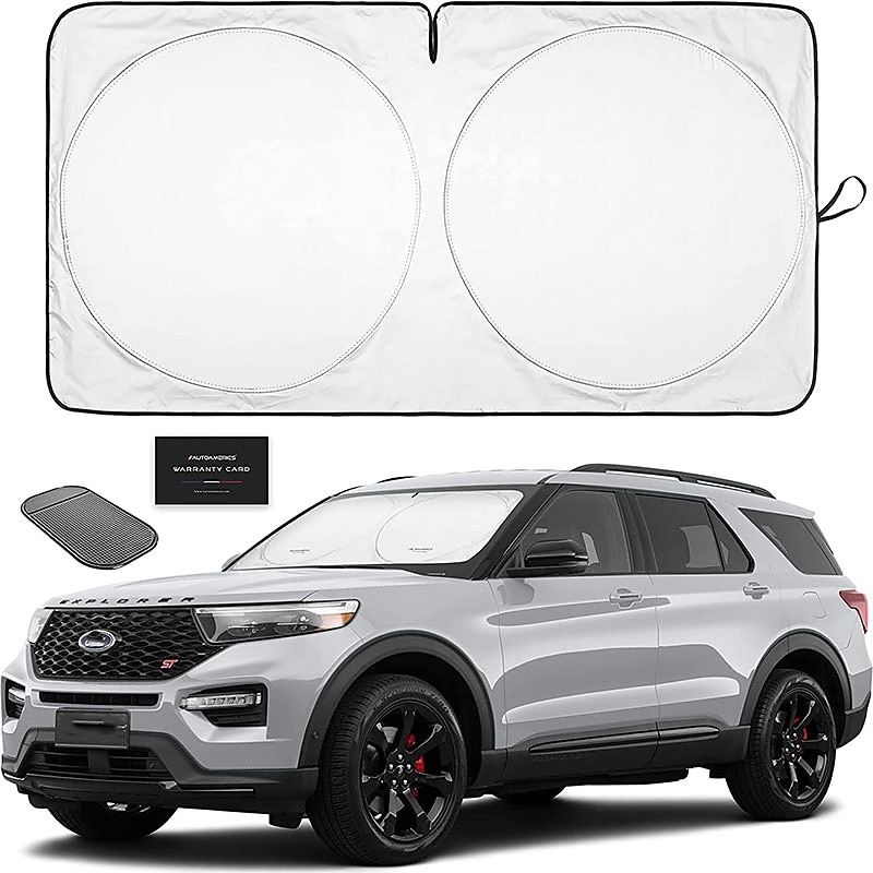 Windshield Sun Shade Foldable Car Front Window Sunshade for Bigger SUV Truck Vans Auto Sun Shield Cover Visor Protector Blocks Max UV Rays