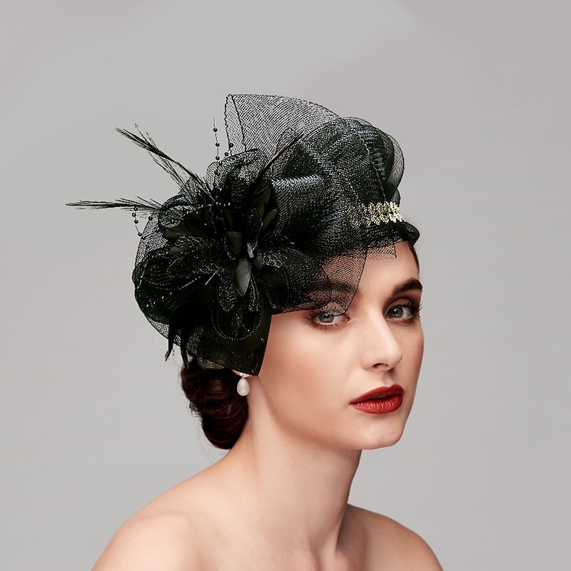 Fascinators Kentucky Derby Hat Feathers Net Ladies Day Melbourne Cup Cocktail Royal Astcot Headpieces With Feather Cap Headpiece Headwear4