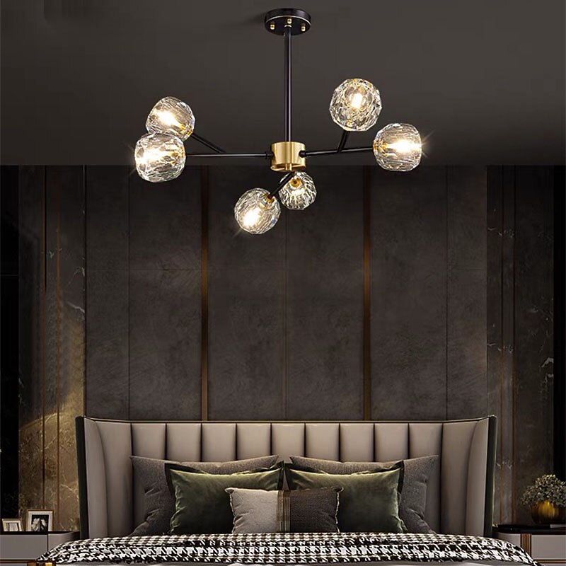 70/78 cm Chandelier LED Crystal Copper Pendant Light Modern Dining Room Living Room 220-240V2