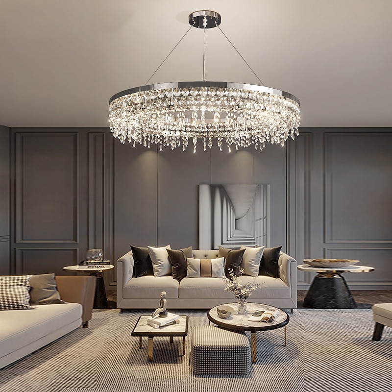 80 cm Unique Design Chandelier Pendant Light LED Crystal Nordic Style Living Room Bedroom 220-240V