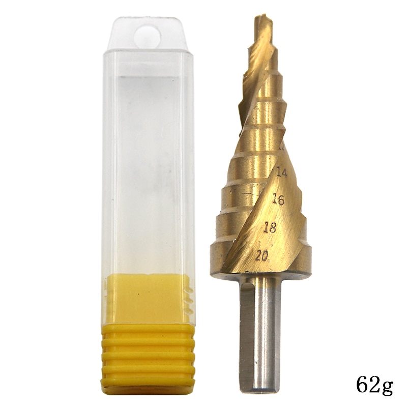 HSS Step Drill Bits 4mm-20mm Spiral groove Power Tools Triangular handle Wholesale Price High Quality metal Drilling Titanium