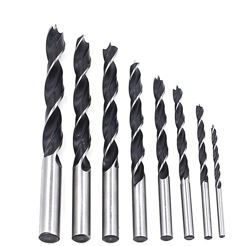 8PCS 3 Flute Wood Drill Bits Set 3mm-10mm For Woodworking Metal Power Tools Wood Drilling High Quality Twisted Drill4