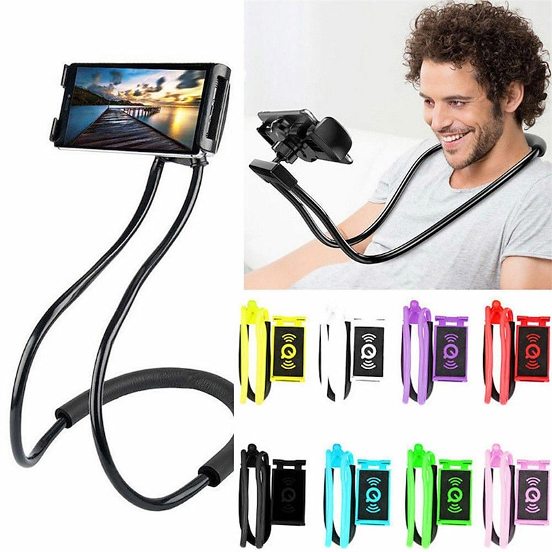 Lazy Flexible 360 Degree Phone Stand Mobile Phone Holder 60 CM Lazy Neck Hanging Bendable Holder Support For Samsung Iphone  Huawei Universal