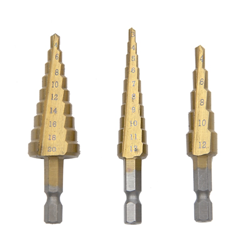 Step Drill Bits Power Tools Wholesale Price 3pcs/set Metal Drilling HSS2