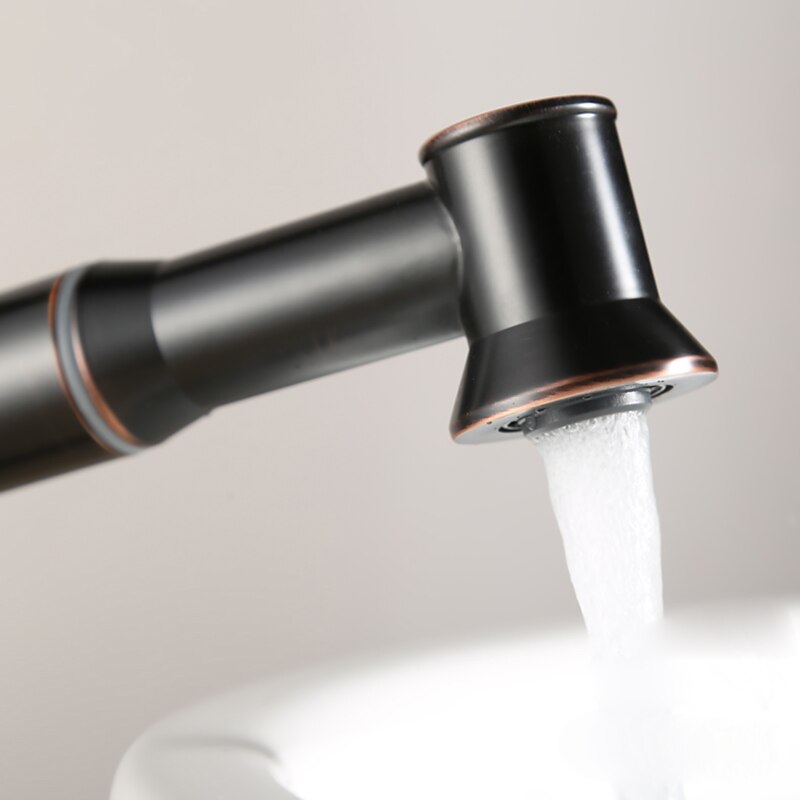 ORB Bathroom Sink Faucet,Pull out Spray Antique Brass Single Handle One Hole Bath Taps3