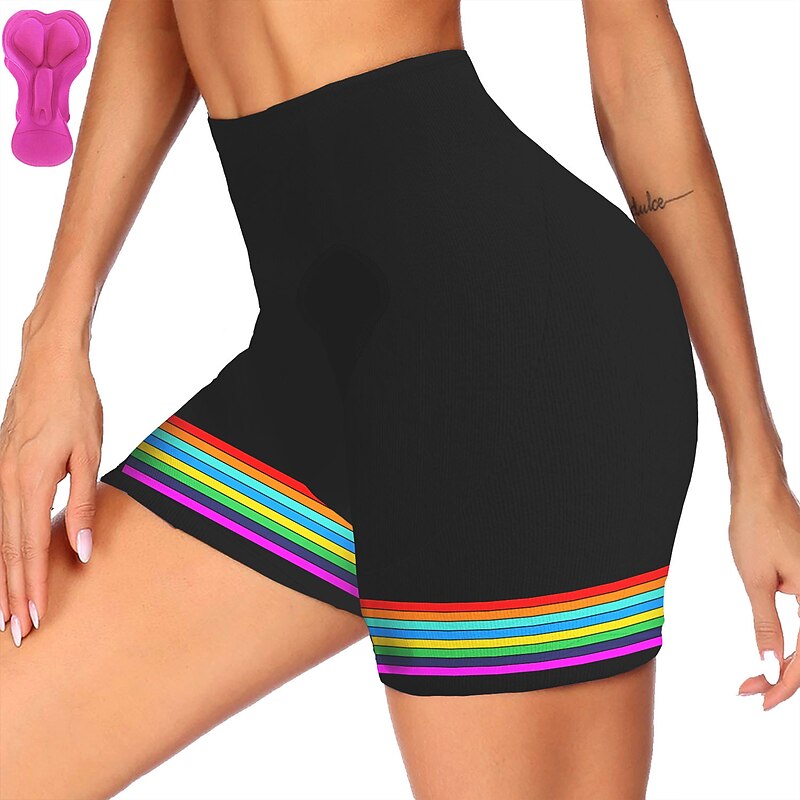 Women's Stripes Cycling Road Shorts Bike Shorts Cycling Padded Shorts Bike Padded Shorts / Chamois Mountain Bike MTB Road Bike Cycling Sports 3D Pad Cycling Quick Dry Moisture Wicking Black Yellow