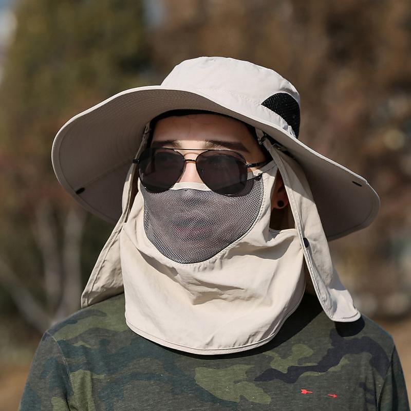 Sun Hat Bucket Hat Fishing Hat Hat UV Sun Protection Sunscreen UV Protection Summer Spring Wide Brim with Face Cover & Neck Flap Men's Women's Fishing Activity