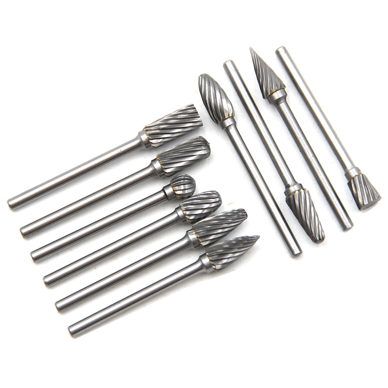 10pc Cemented Carbide Rotary File 3 * 6 Single Grain Tungsten Steel Grinding Head Die Woodworking Grinding File For Electric Grinding4