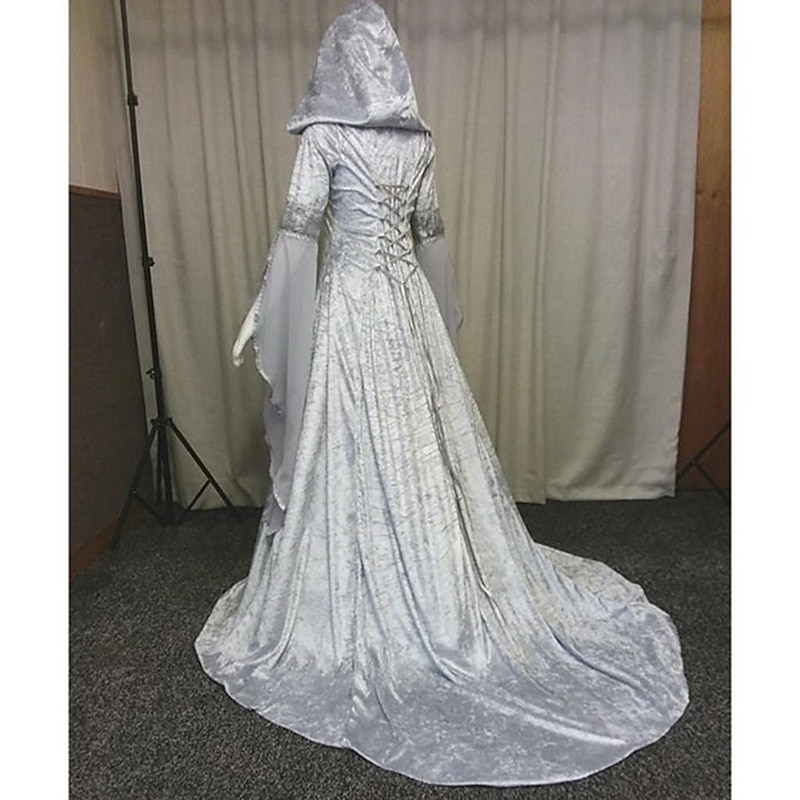 Retro Vintage Medieval Renaissance Floor Length Dress Normal Flare Cuff Sleeve Viking Outlander Plus Size Fancy Dress Women's Celtic Royal Halloween Carnival Masquerade Party Adults' Dress Fall3