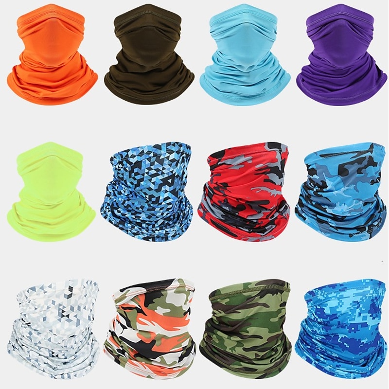 Neck Gaiter Cloth Face Masks Neck Cover Scarf Headwear Bandana Balaclava Sunscreen Reusable Breathable Quick Dry Dust Proof Bike / Cycling Spandex Polyester Summer for Men's Women's Outdoor 1 PC