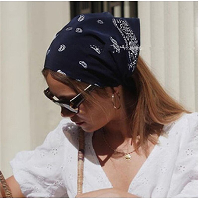 1pc Women's Headbands Bandana Hair Scarf For Street Gift Holiday Head Handmade Fabric Black Blue Dark Red3