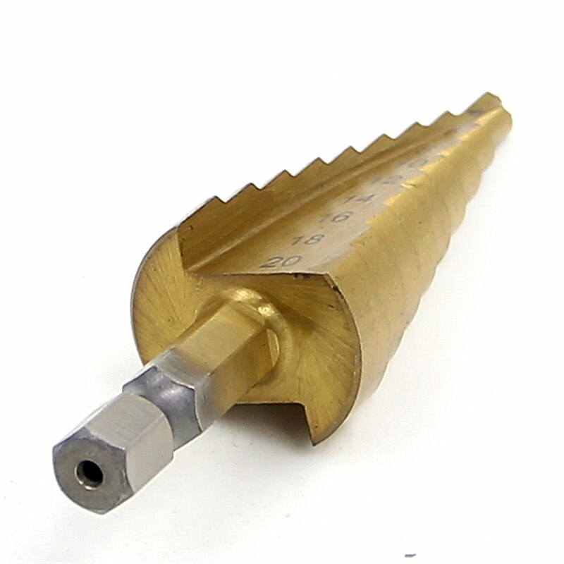 HSS Step Drill Bits 4mm-20mm Straight Flute Power Tools 1/4 Hex Shank Wholesale Price 9 Steps Metal Drilling Titanium4