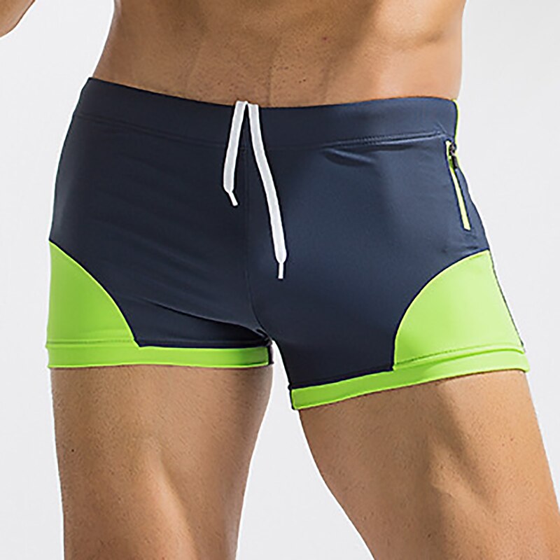 Men's Swim Trunks Swim Shorts Quick Dry Lightweight Board Shorts Bathing Suit Drawstring Swimming Surfing Beach Water Sports Patchwork Summer2
