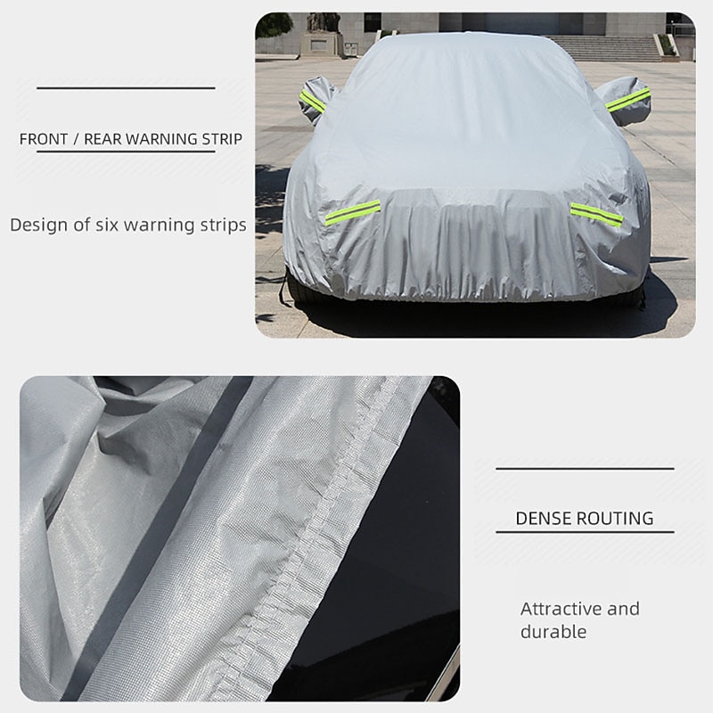 StarFire All Size High Quality Car Cover Full Cover Four Seasons Universal Thick Waterproof Sunshade Sunscreen Car Cover Reflective Warning Safety Car Cover 1pcs3