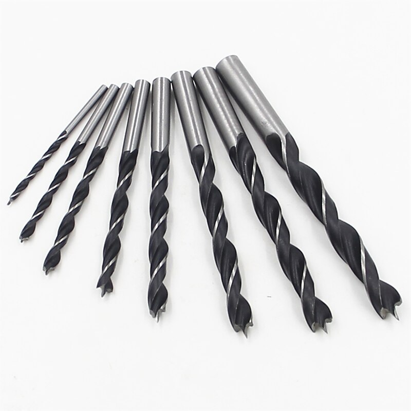 8PCS 3 Flute Wood Drill Bits Set 3mm-10mm For Woodworking Metal Power Tools Wood Drilling High Quality Twisted Drill3