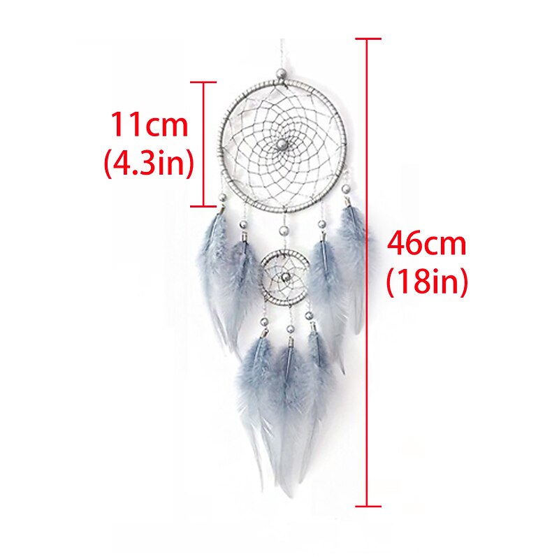 Purple Dream Catcher Handmade Gift Feather Hook Flower Wind Chime Ornament Wall Hanging Decor Art Boho Style 11*46CM2