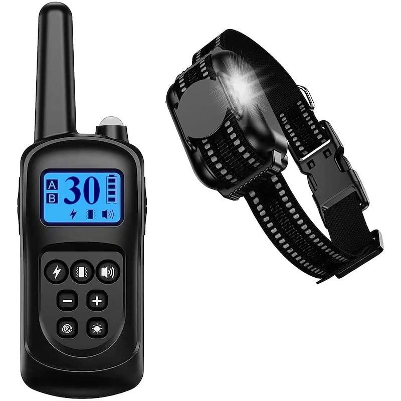 Dog Training Collar Waterproof Pet Remote Control Electric Shocker Rechargeable Anti Bark Dog Collar