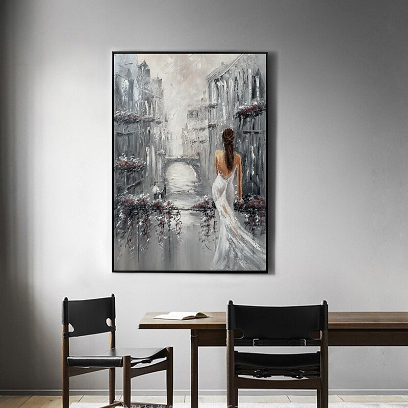 Wedding Oil Painting Abstract Modern Light Sexy Lady Living Room Luxury Bedroom City Impression Decorative Painting 7