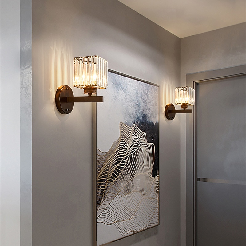 Modern Indoor Wall Light LED Crystal Wall Lamp Living Room Bedroom Bedside Aisle Lamp4