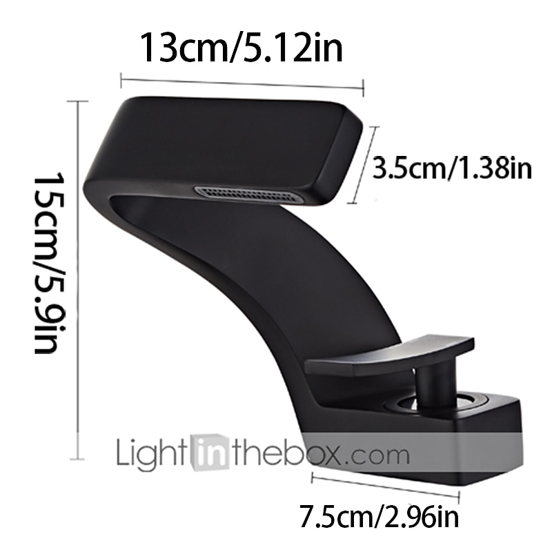 Bathroom Sink Faucet Single Handle One Hole Waterfall Mixer Basin Taps Brass, 7-shaped Bend Vessel Tap Chrome Brushed Nickel Black Gold2