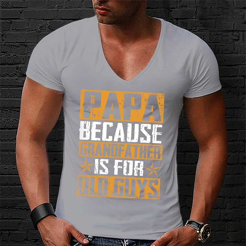 Men's Unisex T shirt Hot Stamping Graphic Prints Letter V Neck Street Daily Print Short Sleeve Tops Casual Designer Big and Tall Sports Surge Vip Sports Gray S4