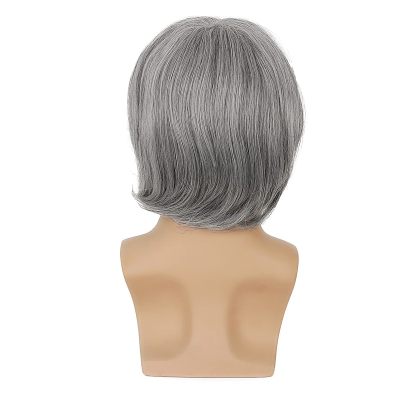Mens Grey Wig Short Gray Wig Side Part Synthetic Hair Replacement Wig for Daily Party Costume Halloween2