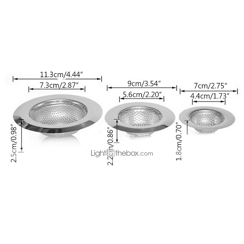 1PC Household Stainless Steel Kitchen Sink Strainer Drain Metal Bath Waste Screen Tool2