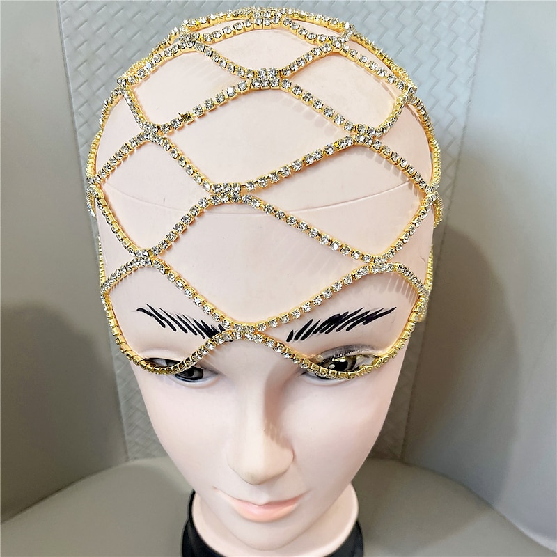Vintage Roaring 20s 1920s Headpiece Headband Beaded Cap Charleston Wedding Guest Fancy Dress Women's Masquerade Wedding Wedding Guest Party / Evening Adults' Headband3