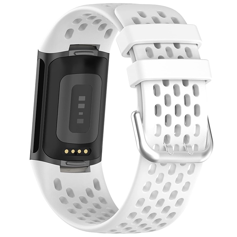 Sport Bands Compatible with Fitbit Charge 5 Adjustable Breathable Soft Silicone Sport Replacement Watch Band Straps Wristbands Bracelet for Charge 5 Activity Tracker Women Men2