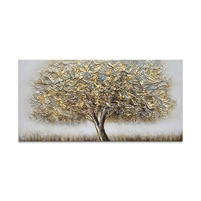 Oil Painting Hand Painted Horizontal Floral / Botanical Modern Rolled Canvas (No Frame)2