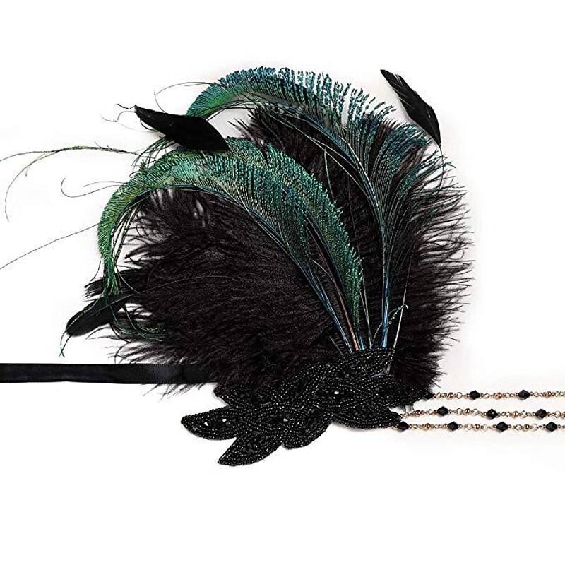 Retro Vintage 1920s Headpiece Masquerade Flapper Headband Normal The Great Gatsby Charleston Wedding Guest Fancy Dress Women's Halloween Carnival Masquerade Party / Evening Cocktail Party Prom3