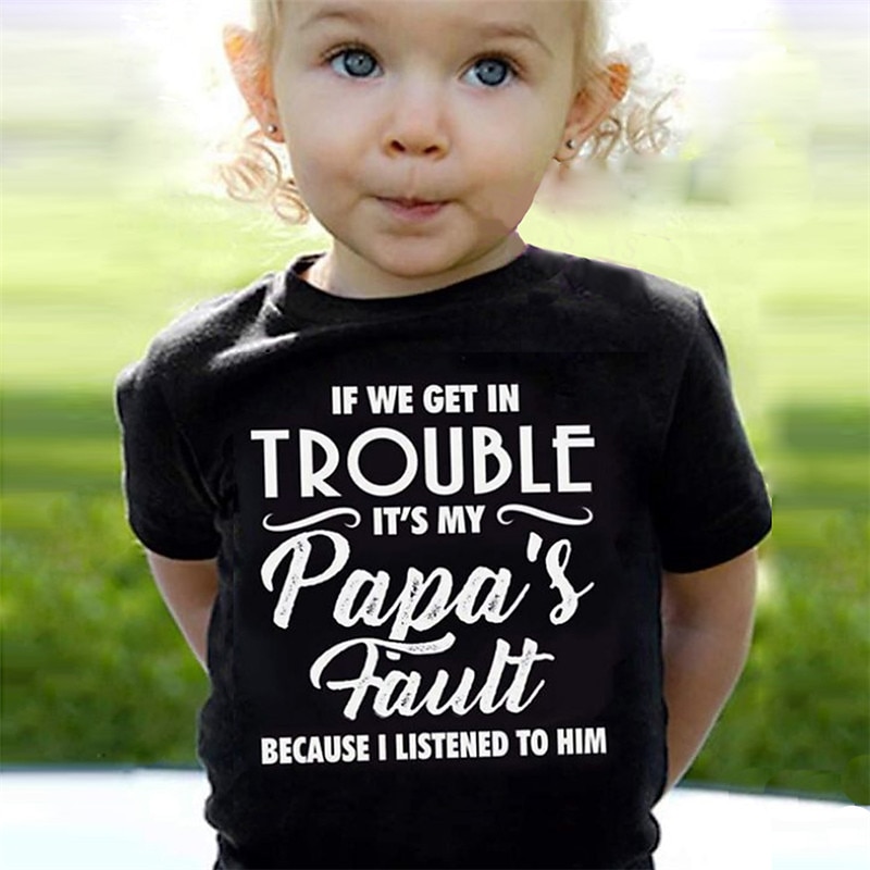 Girls' 3D Letter T shirt Short Sleeve 3D Print Summer Spring Active Fashion Cute Kids 3-12 Years Outdoor Daily Regular Fit